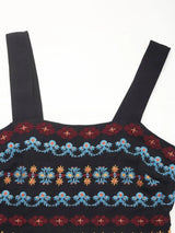Perfee Embroidered Floral Side Slit Sleeveless Midi Dress - Trendsi - Flyclothing LLC