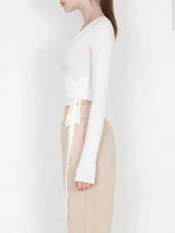 Tied Surplice Long Sleeve Top - Trendsi - Flyclothing LLC