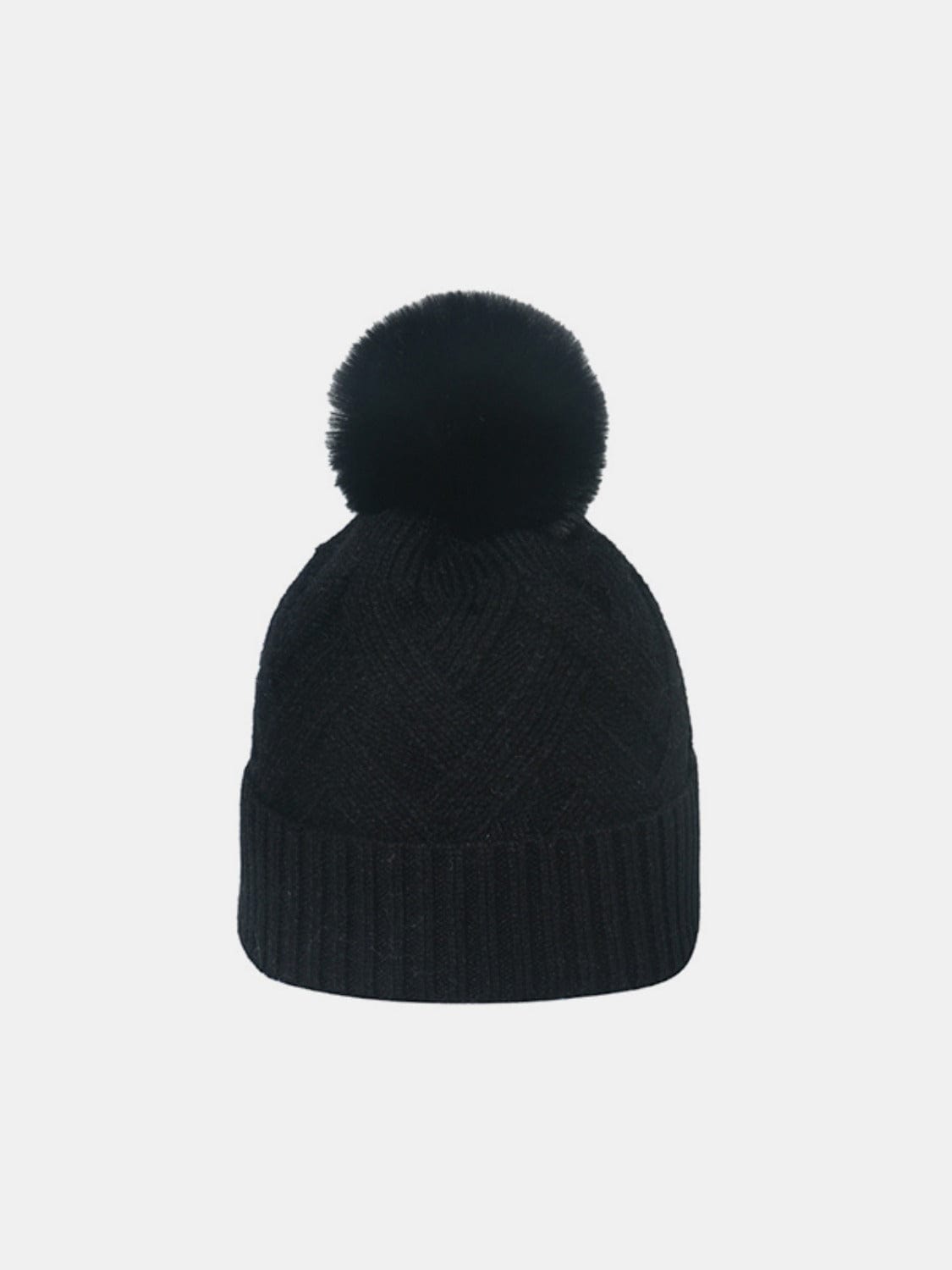 Roll Rim Hat with Pompom - Trendsi