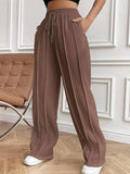 Drawstring Wide Leg Pants with Pockets - Trendsi - Flyclothing LLC