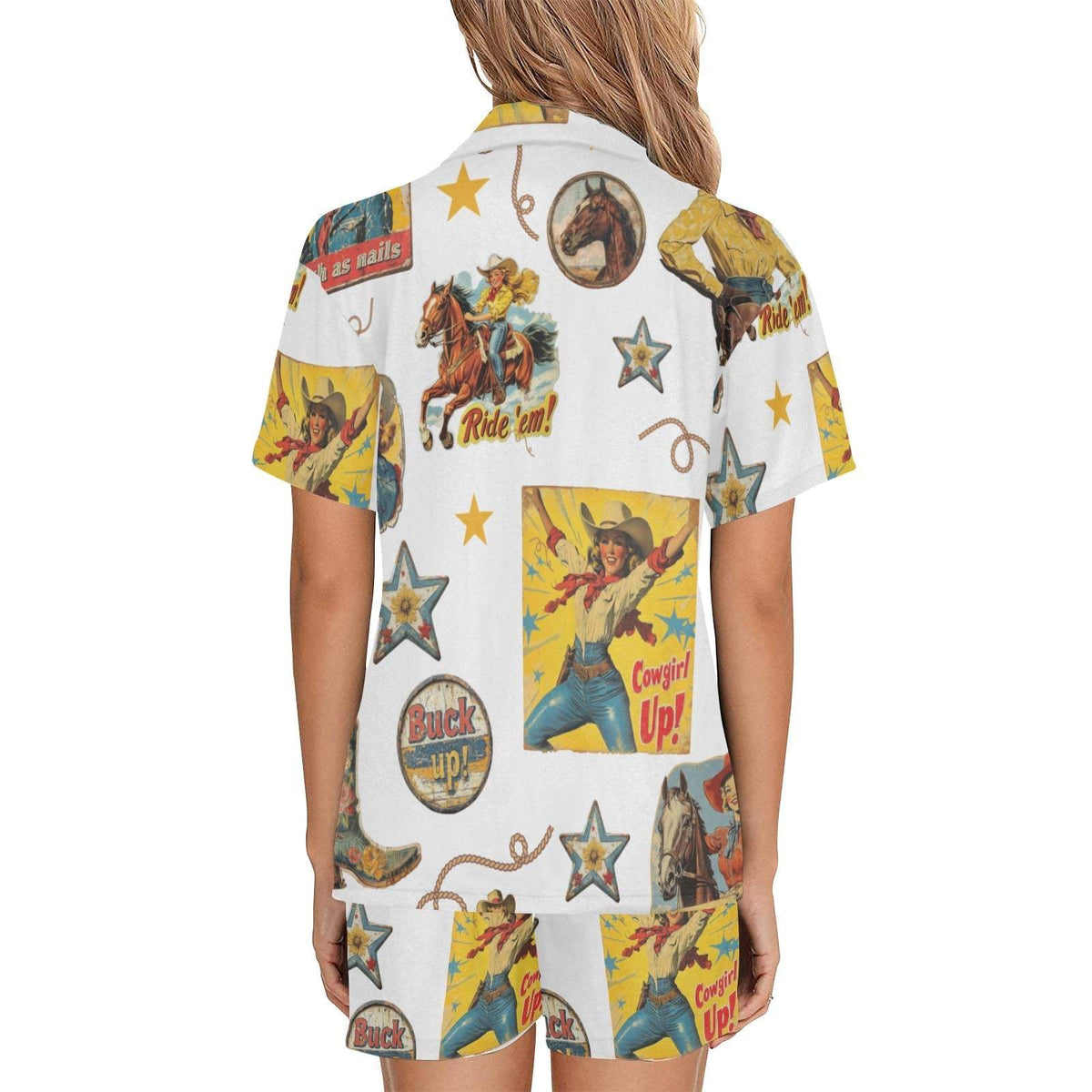 Baha Ranch Vintage Cowgirl Collage Pajama Set - Baha Ranch Western Wear - Flyclothing LLC