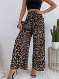 Printed Elastic Waist Wide Leg Pants - Trendsi