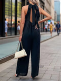 Tied Grecian Wide Leg Jumpsuit - Trendsi