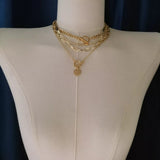 4-Piece Layered Coin Pendant Necklace - Trendsi - Flyclothing LLC