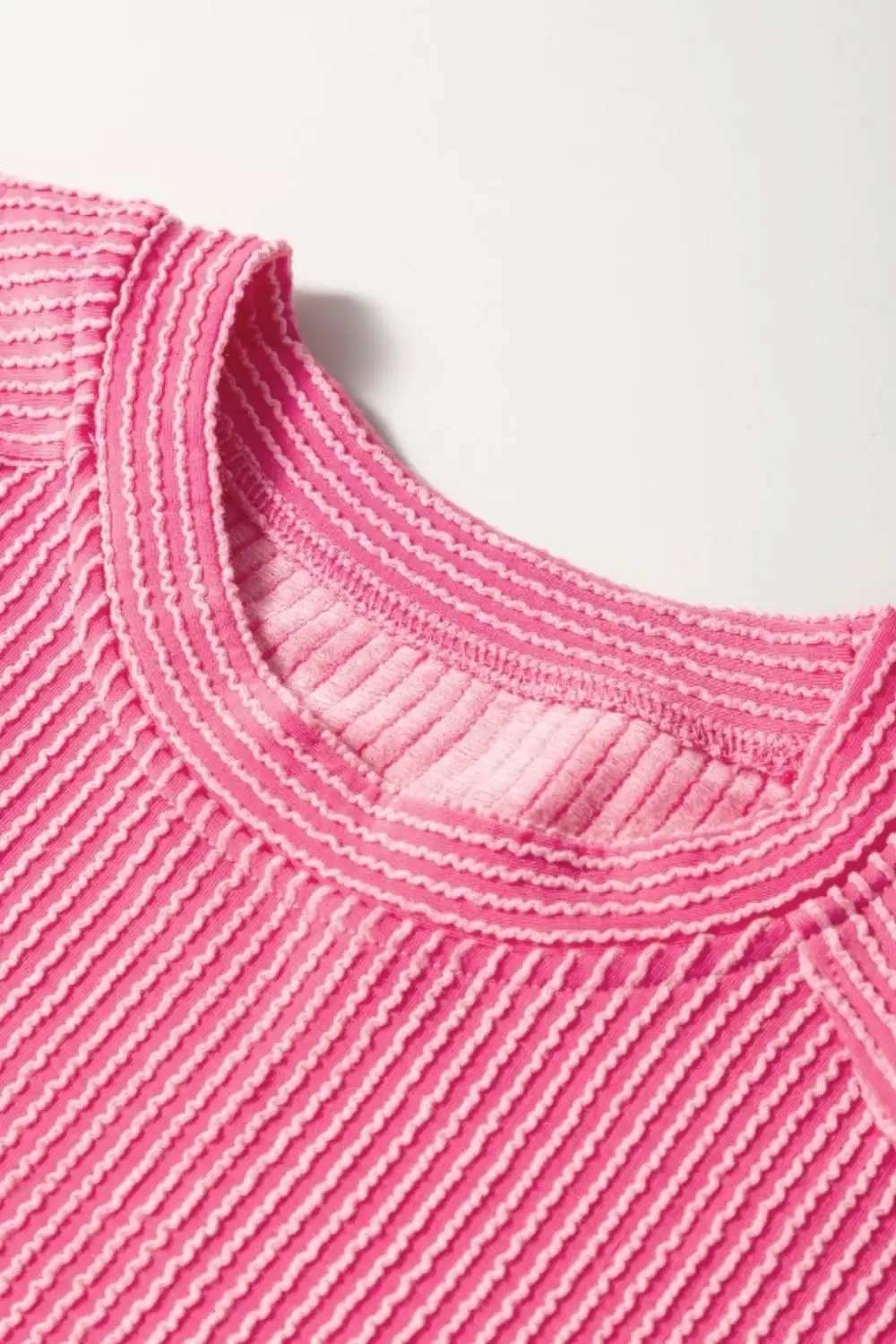 Corded Knit Short Sleeve T-Shirt and Wide Leg Pants Set - Trendsi - Flyclothing LLC