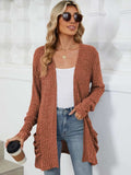 Pocketed Open Front Long Sleeve Cardigan - Trendsi - Flyclothing LLC