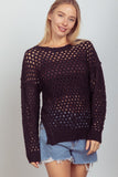 VERY J Openwork Slit Knit Cover Up Trendsi