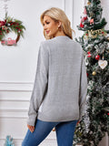 Reindeer Round Neck Long Sleeve Sweater - Trendsi