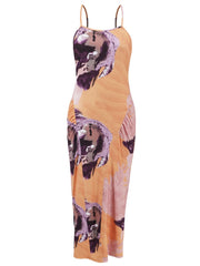 Printed Spaghetti Strap Cami Dress - Trendsi