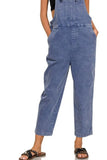 Zenana Washed Knot Strap Relaxed Fit Overalls - Trendsi