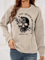 Skull Graphic Dropped Shoulder Sweatshirt - Trendsi - Flyclothing LLC