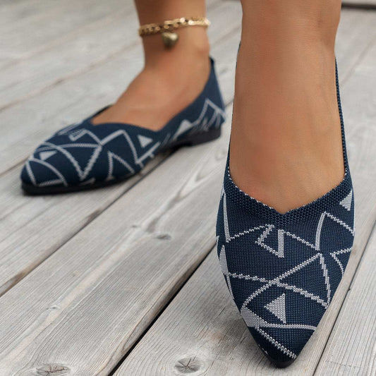 Point Toe Mesh Flat Slip-Ons - Trendsi - Flyclothing LLC