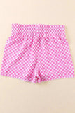 Smocked Elastic Waist Checkered Shorts - Trendsi - Flyclothing LLC
