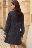 Leopard Round Neck Long Sleeve Dress - Trendsi - Flyclothing LLC