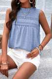 Swiss Dot Round Neck Tank - Trendsi - Flyclothing LLC