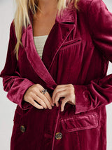 Lapel Collar Long Sleeve Blazer with Pockets - Trendsi - Flyclothing LLC