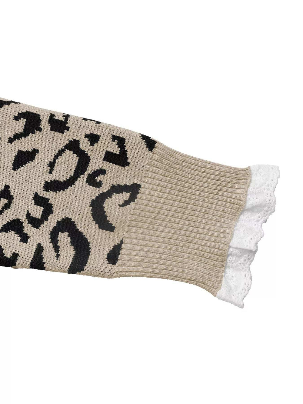 Frill Leopard Long Sleeve Sweater - Trendsi - Flyclothing LLC