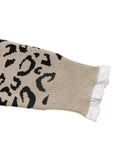 Frill Leopard Long Sleeve Sweater - Trendsi - Flyclothing LLC