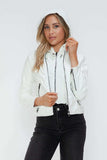 Snobbish Faux Leather Zip Up Drawstring Hooded Jacket - Trendsi - Flyclothing LLC