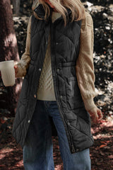 Pocketed Zipper and Button Vest Coat - Trendsi - Flyclothing LLC