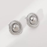 Twisted Rope Circle Stud Earrings - Trendsi - Flyclothing LLC