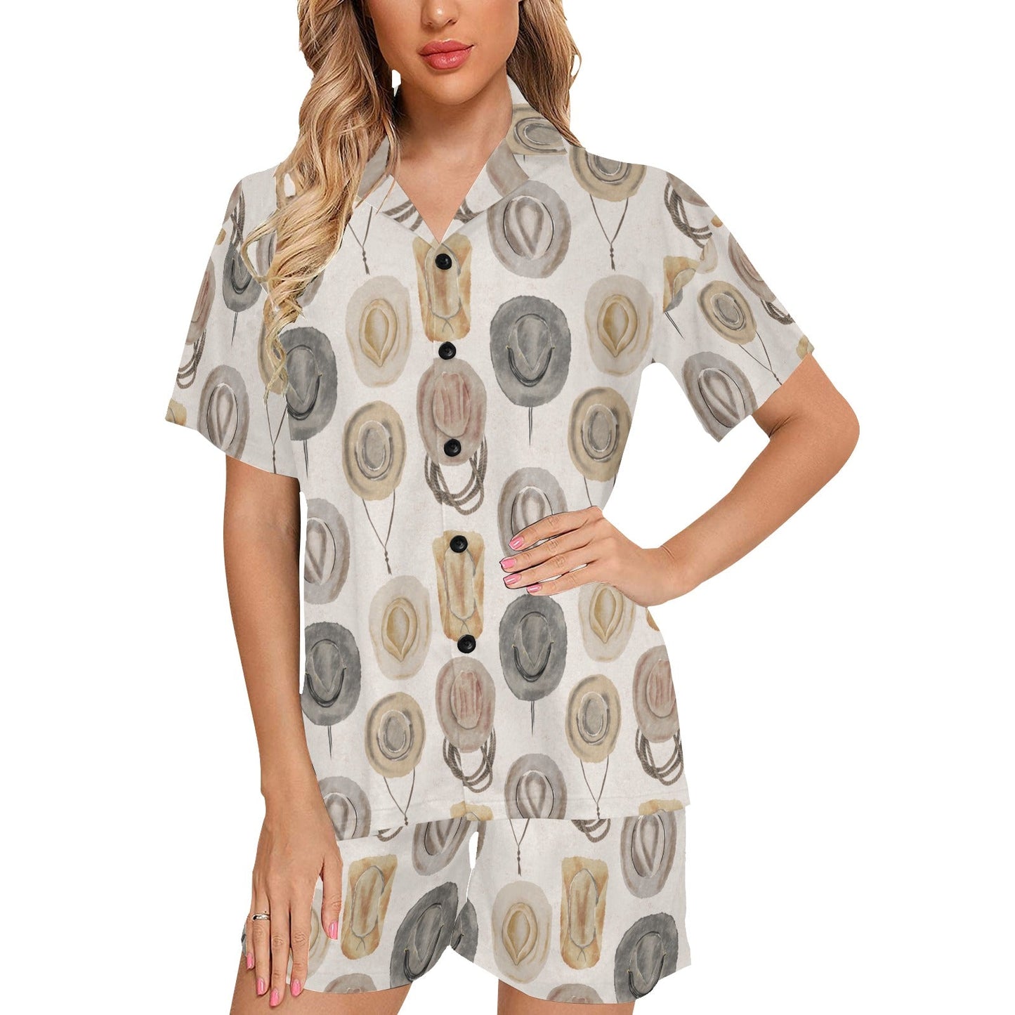 Baha Ranch Vintage Cowboy Hat Women's Western Pajama Set
