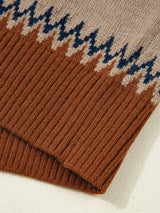 Color Block Crew Neck Sweater - Trendsi - Flyclothing LLC
