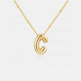 Gold-Plated Letter Pendant Necklace - Trendsi - Flyclothing LLC
