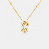 Gold-Plated Letter Pendant Necklace - Trendsi