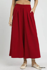 Umgee Elastic Waist Wide Leg Pants - Trendsi - Flyclothing LLC
