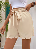 Frill Tied Shorts with Pockets - Trendsi