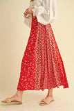 Aemi + Co Floral Elastic Waist Maxi Skirt - Trendsi