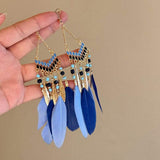Alloy Rice Bead Dangle Earrings - Trendsi - Flyclothing LLC