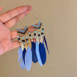 Alloy Rice Bead Dangle Earrings - Trendsi - Flyclothing LLC