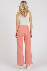 Mittoshop Twill Patch Pocket High Rise Wide Leg Pants - Trendsi - Flyclothing LLC