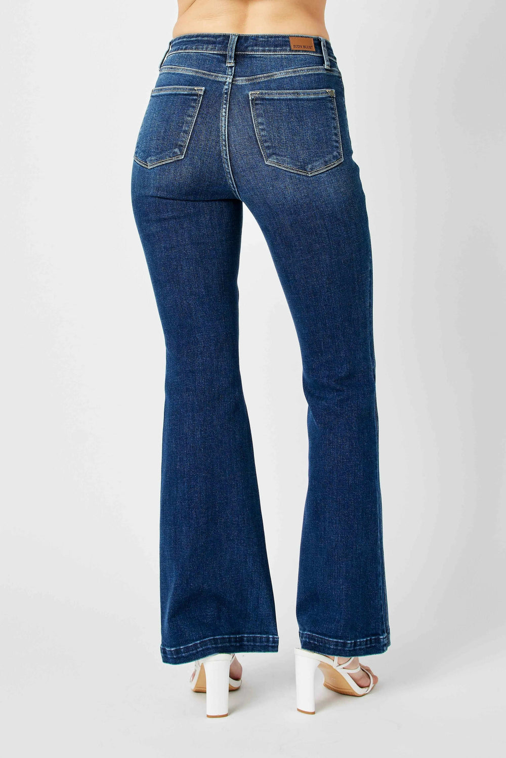 Judy Blue Full Size Hw Angled Side Seam Detail Flare Jeans Plus Size - Trendsi - Flyclothing LLC