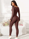 Scoop Neck Long Sleeve Active Jumpsuit - Trendsi - Flyclothing LLC