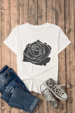 Rose Graphic Round Neck Short Sleeve T-Shirt - Trendsi - Flyclothing LLC