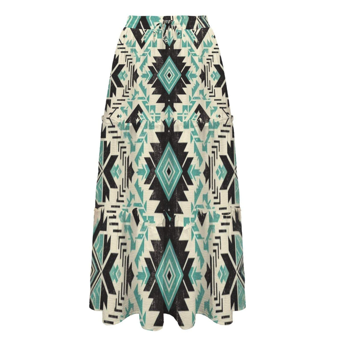Baha Ranch San Angelo Aztec Tiered Prairie Maxi Skirt - Baha Ranch Western Wear - Flyclothing LLC