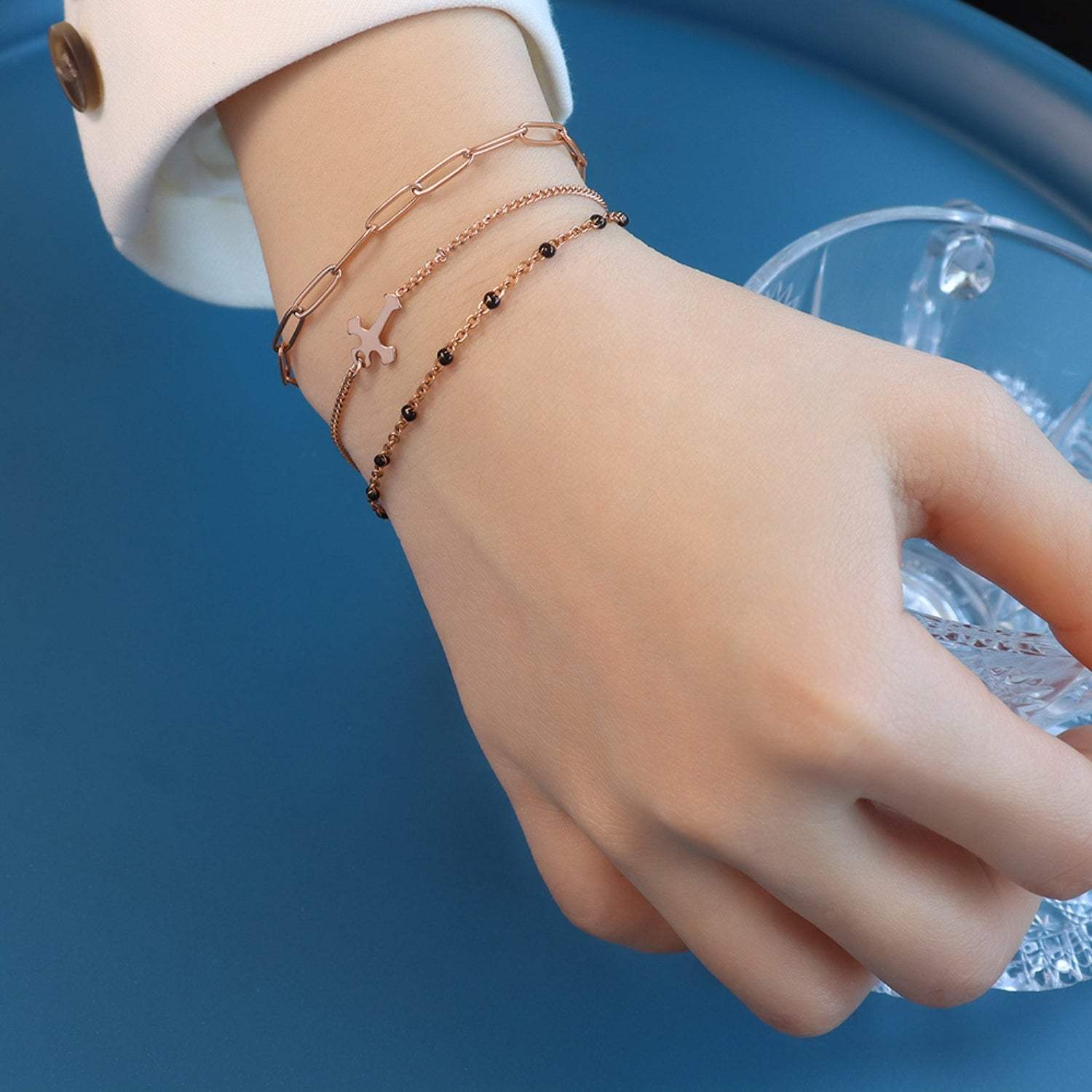 Titanium Steel Three-Layered Bracelet - Trendsi - Flyclothing LLC