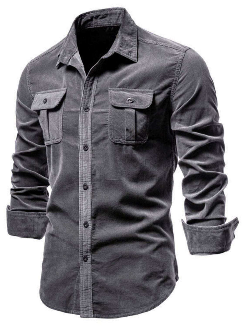Men's Full Size Button Down Collared Neck Shirt Plus Size - Trendsi - Flyclothing LLC