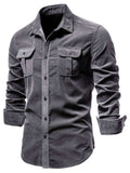 Men's Full Size Button Down Collared Neck Shirt Plus Size - Trendsi - Flyclothing LLC