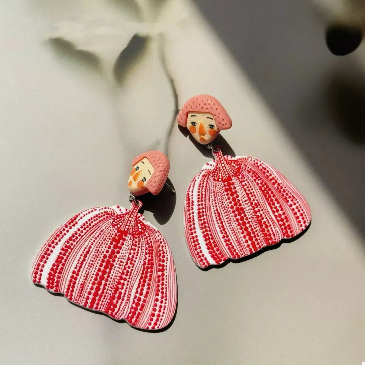Whimsical Pumpkin Girl Dangle Earrings - Trendsi - Flyclothing LLC