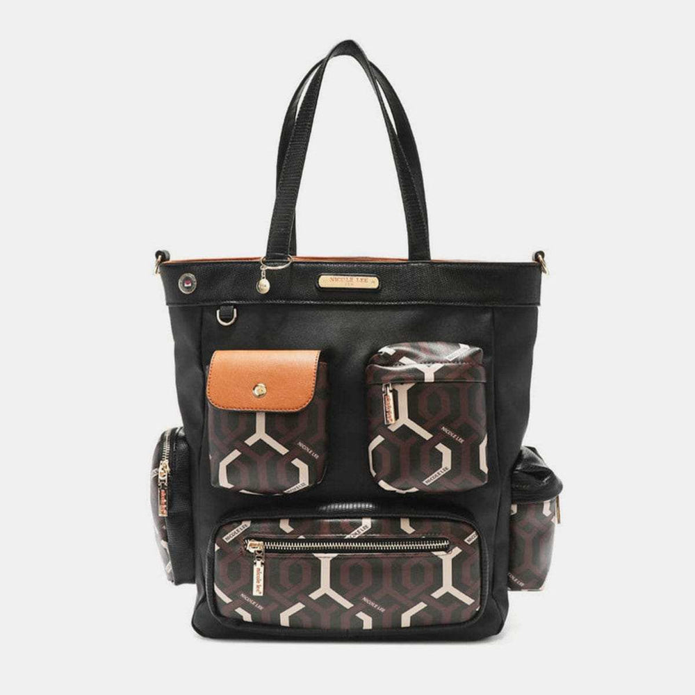 Nicole Lee USA Geometric Pattern Tote Bag - Trendsi - Flyclothing LLC