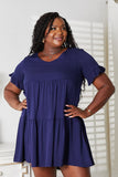 Mandy V-Neck Flounce Sleeve Tiered Dress - Trendsi