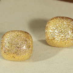 Gold-Plated Geometric Stud Earrings - Trendsi