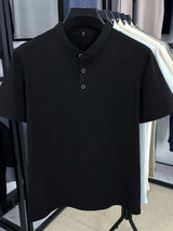 Men's Plus Size Button Detail Short Sleeve Polo - Trendsi - Flyclothing LLC