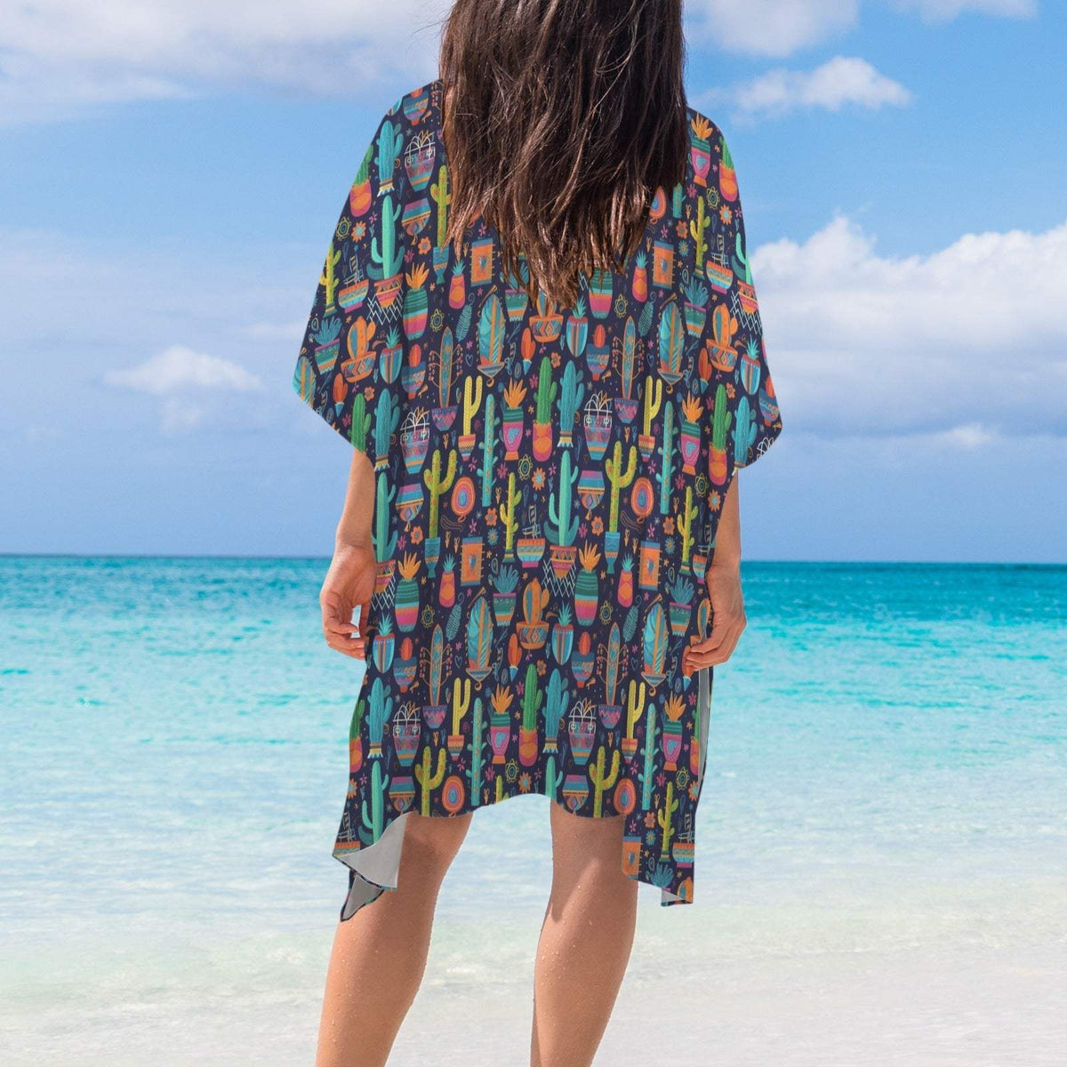 Baha Ranch Crazy Cactus Lady Duster Kimono Coverup - Baha Ranch Western Wear - Flyclothing LLC