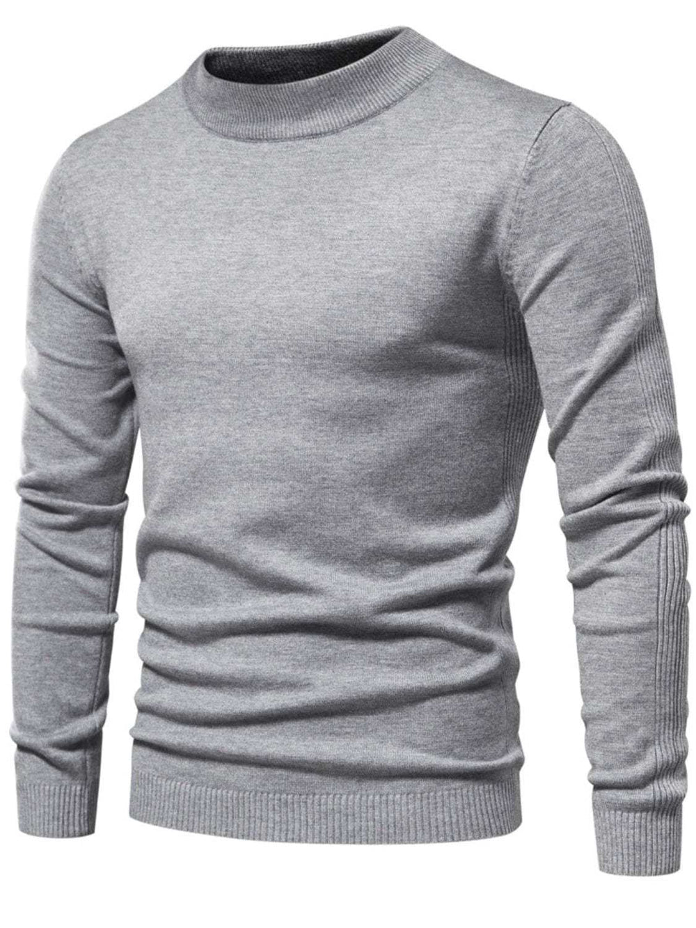 Men's Mock Neck Long Sleeve Sweater - Trendsi - Flyclothing LLC