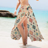 Baha Ranch Cream Aztec Beach Swim Coverup Skirt - Baha Ranch Western Wear - Flyclothing LLC
